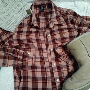 Lucky Brand Womens Long-Sleeve Plaid Shirt
